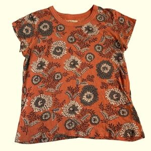 Madewell The Perfect Vintage Tee Floral Orange Size XS